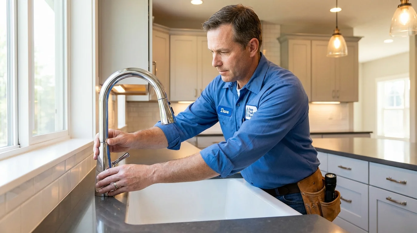 Kitchen faucet installation by Johns Plumbing LLC in Mount Olive
